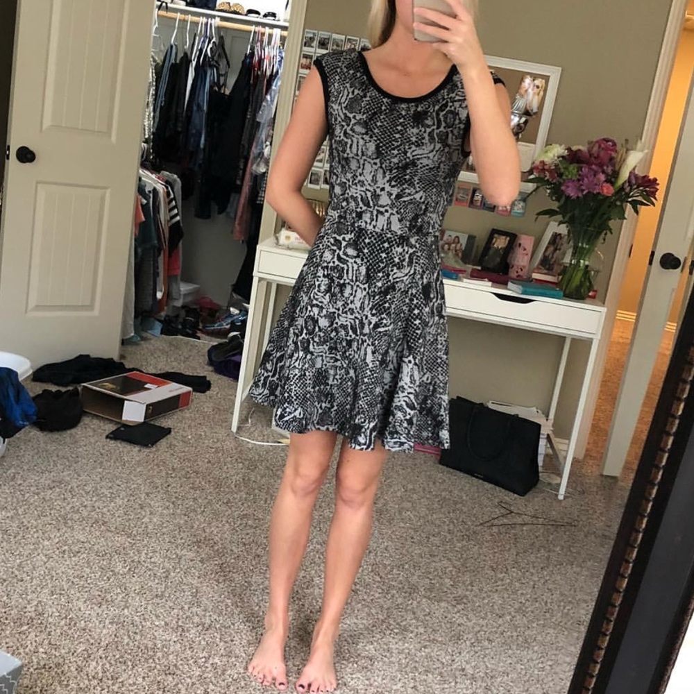 Snakeskin skater dress